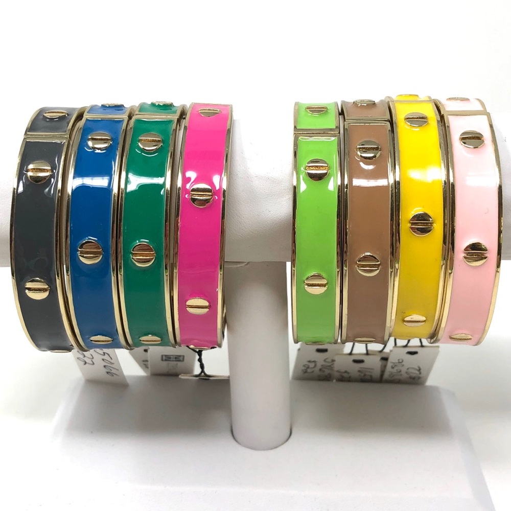 Screw Motif Hinged Bangles